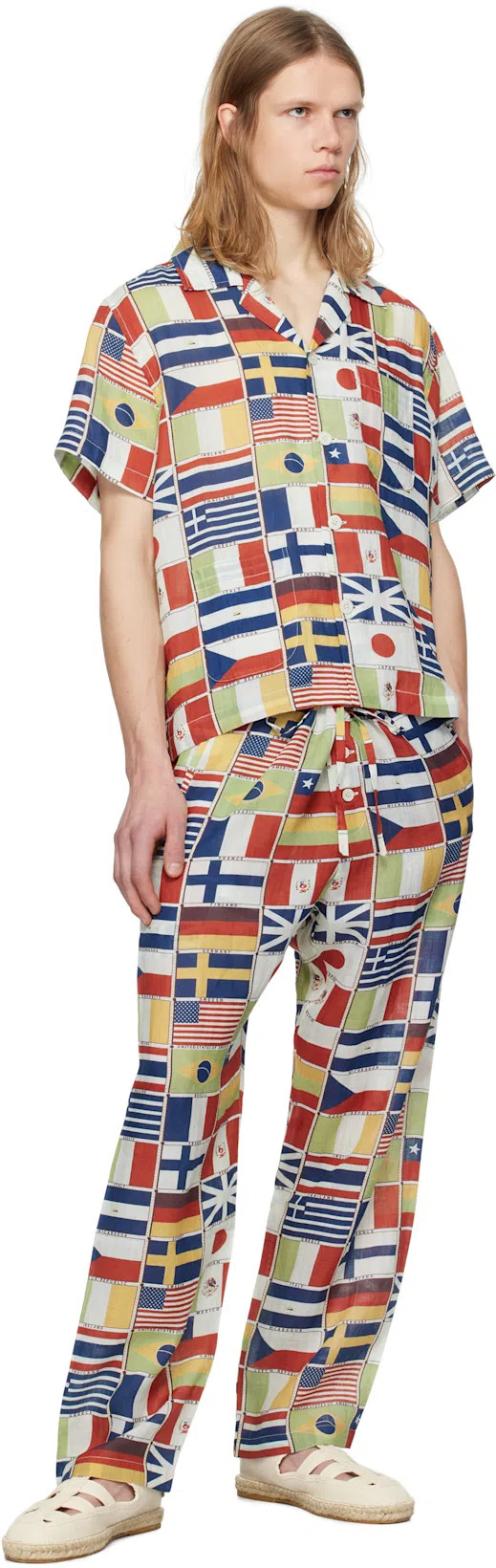 BODE International Camp-collar Printed Linen Shirt In Multicolor