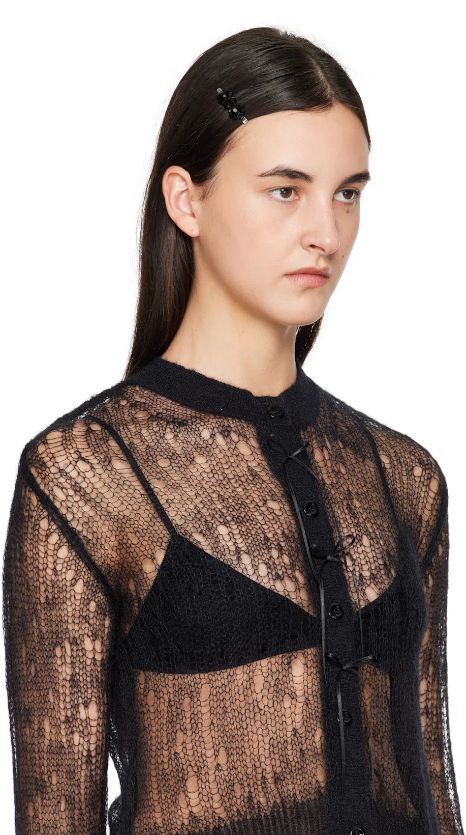 MARNI Leather Little Bow Ballerina In Grey