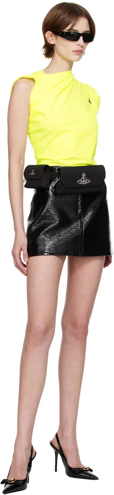 COURRÈGES Courreges Contrast Top With Buckle Detail In Black