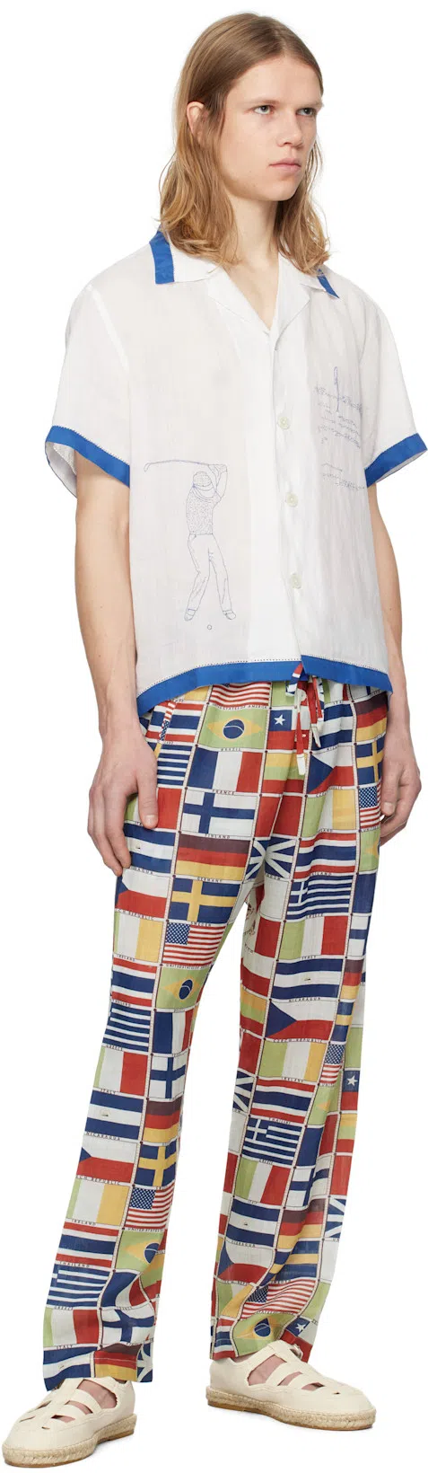 BODE Club Champion Shirt In White Blue