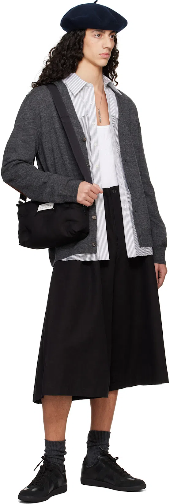 MAISON MARGIELA Low Top Sneakers Featuring Suede Panels In Black