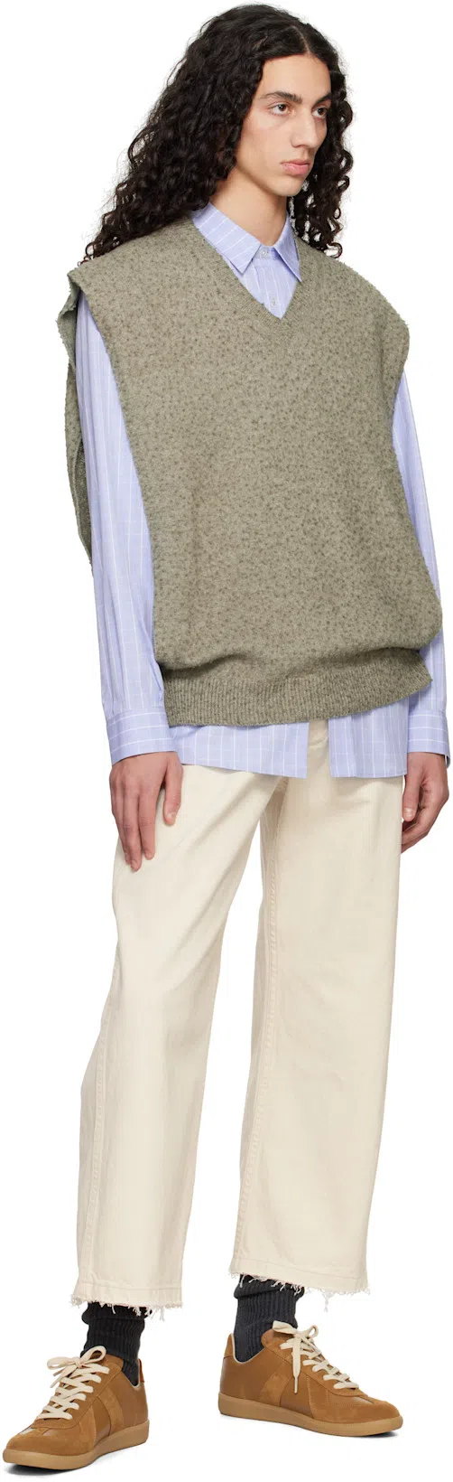 MAISON MARGIELA Suede And Leather Sneakers In Multi