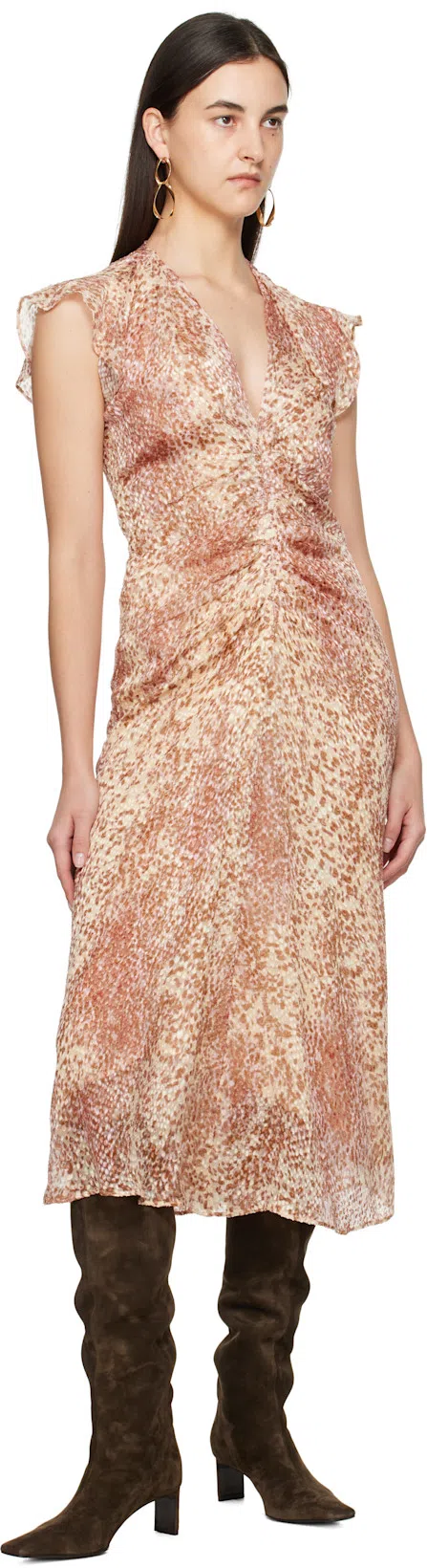 KHAITE Ona Suede Stiletto Knee Boots In Ebano