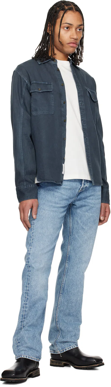 RAG & BONE Jack Engineered Denim Button-up Shirt In Minna