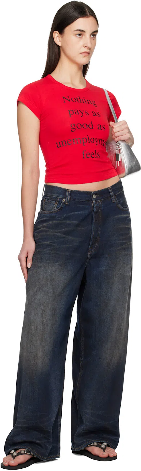 BALENCIAGA Women Black Rubber Cagole Thong Slippers In Multi