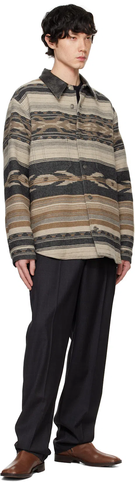 ISABEL MARANT Check-pattern Straight-leg Trousers In Grey