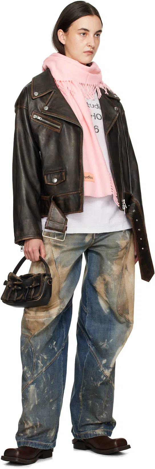 ACNE STUDIOS Multipocket Micro Bag In Dark Brown,beige