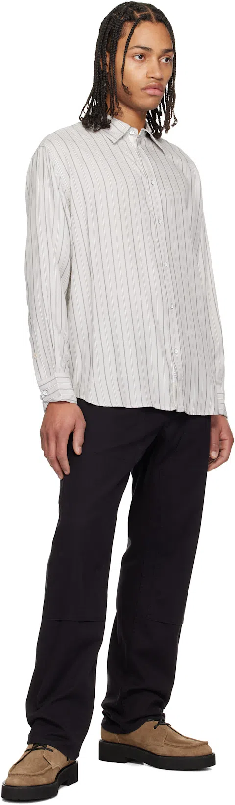 RAG & BONE Off-white Matthew Striped Shirt In Whtstripe
