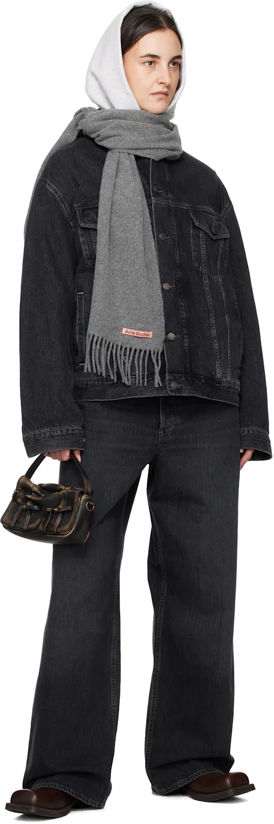 ACNE STUDIOS Multipocket Micro Bag In Dark Brown,beige