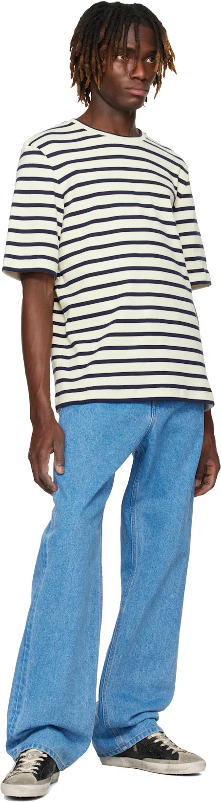 JIL SANDER Marinière Cotton T-shirt In White