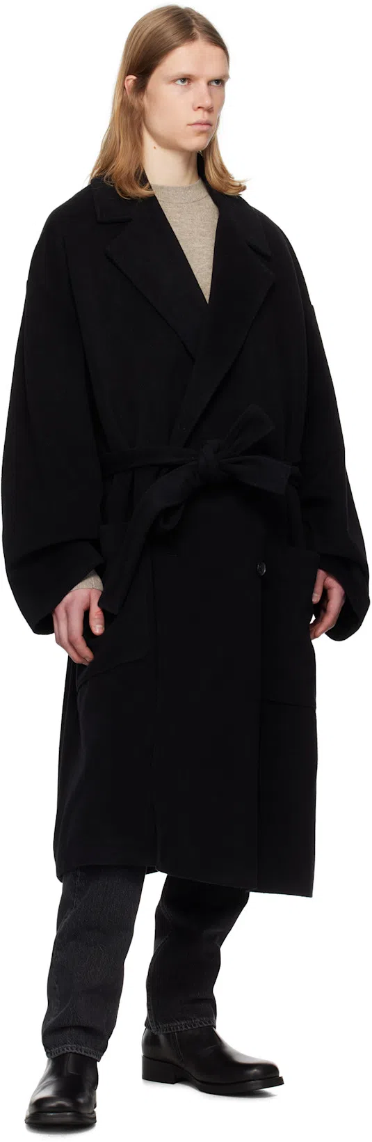 ACNE STUDIOS Black Double-breasted Coat In 900 Black