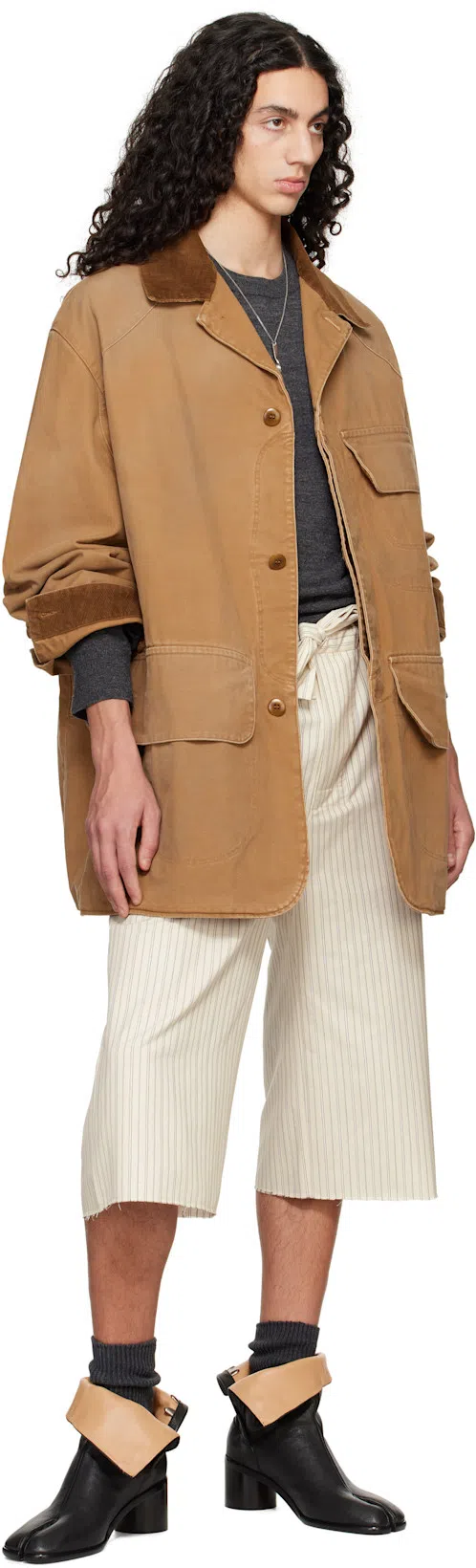 MAISON MARGIELA Brown Leather Tabi Ankle Boots