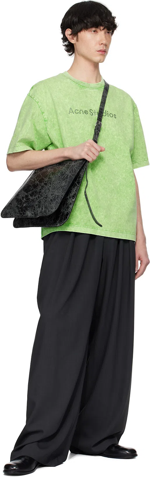 ACNE STUDIOS Oversized T-shirt With Fade-out Vintage Finish In Green