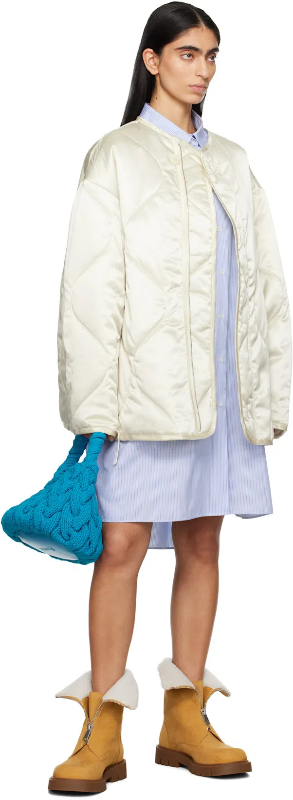 BOTTEGA VENETA Haddock Ankle Boot In 7186 Ochre-popcorn