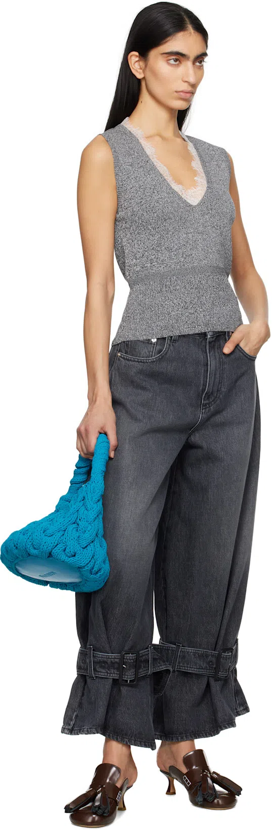 JW ANDERSON Tassel Leather Mules In Red