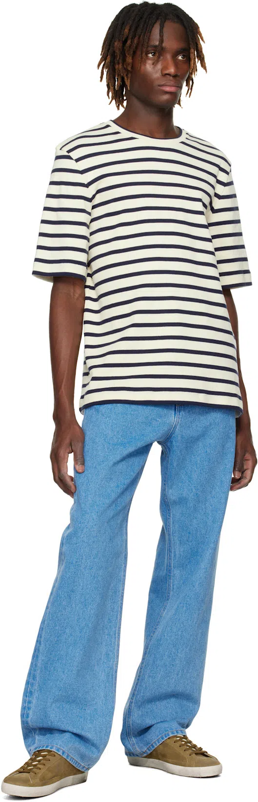 JIL SANDER Marinière Cotton T-shirt In White