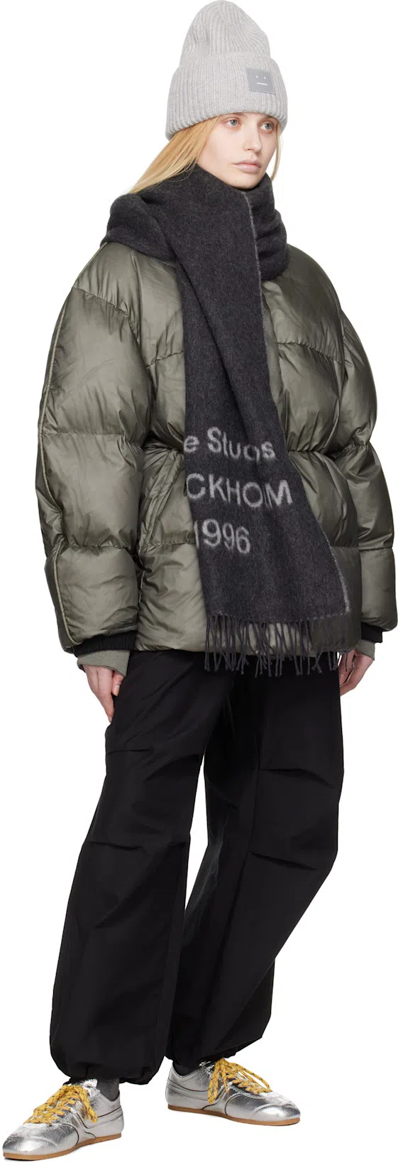 ACNE STUDIOS Khaki Printed Logo Sweatshirt In Bca Moss Green