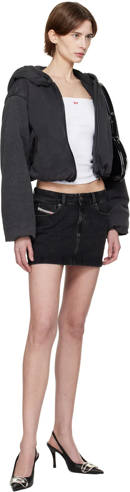 DIESEL Play-glossy Shoulder Bag In Black