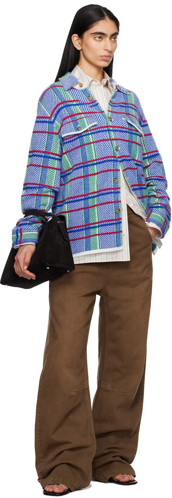 TOTÊME Brown T-lock Suede Top Handle Bag In Espresso 040