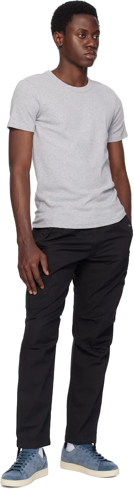 TOM FORD Gray Cotton Stretch Jersey T-shirt In Grey