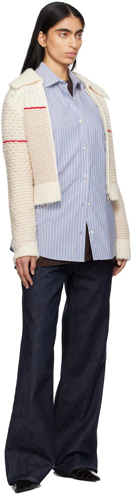 TOTÊME Toteme Sharp Croc-embossed Leather Mule In Black