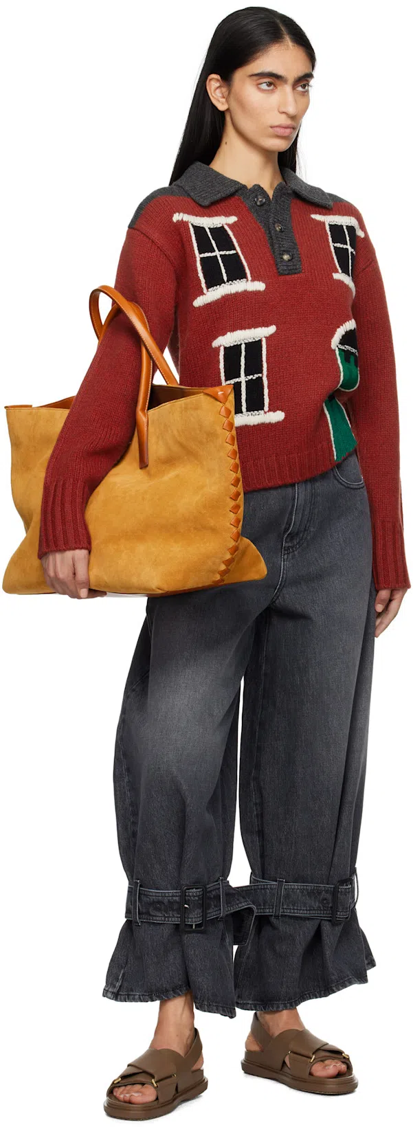 BOTTEGA VENETA Large Cabat Leather Tote Bag In Camel