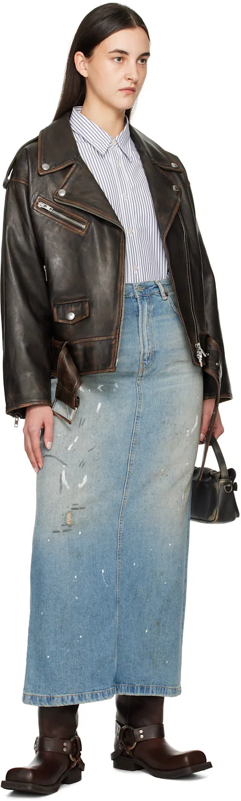 ACNE STUDIOS Multipocket Micro Bag In Dark Brown,beige