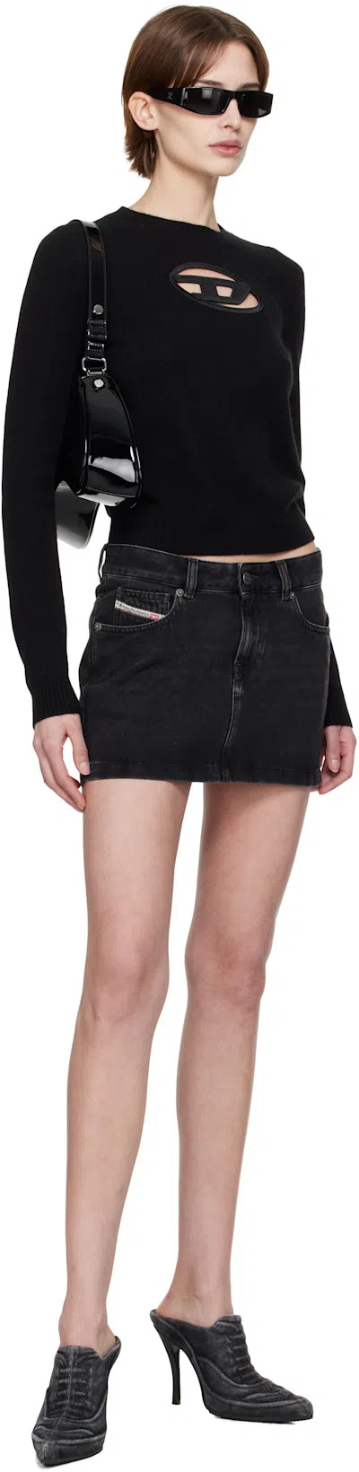 DIESEL Play-glossy Shoulder Bag In Black