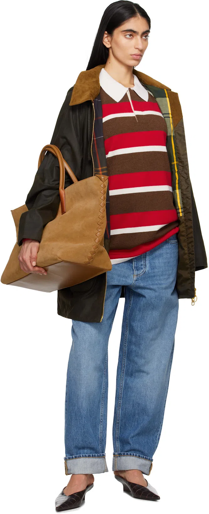 TOTÊME Toteme Sharp Croc-embossed Leather Mule In Black