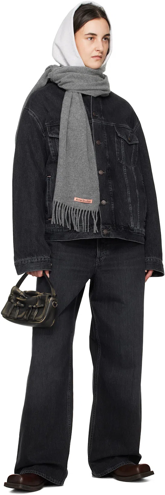 ACNE STUDIOS Multipocket Micro Bag In Dark Brown,beige