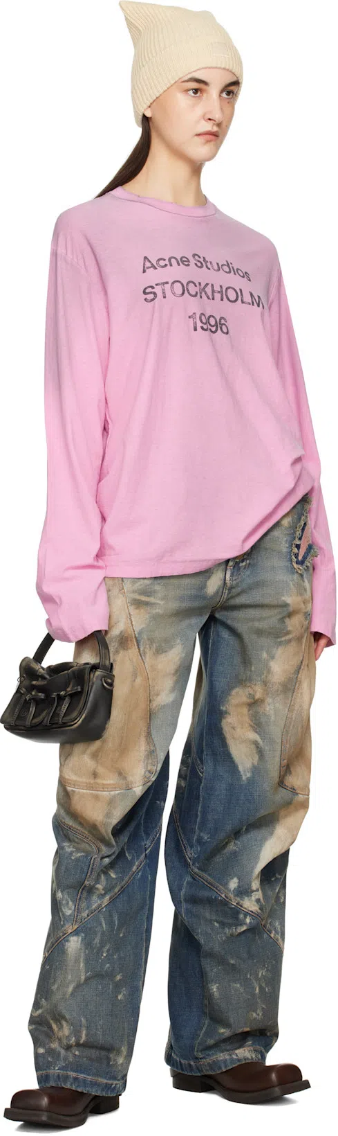 ACNE STUDIOS Multipocket Micro Bag In Dark Brown,beige