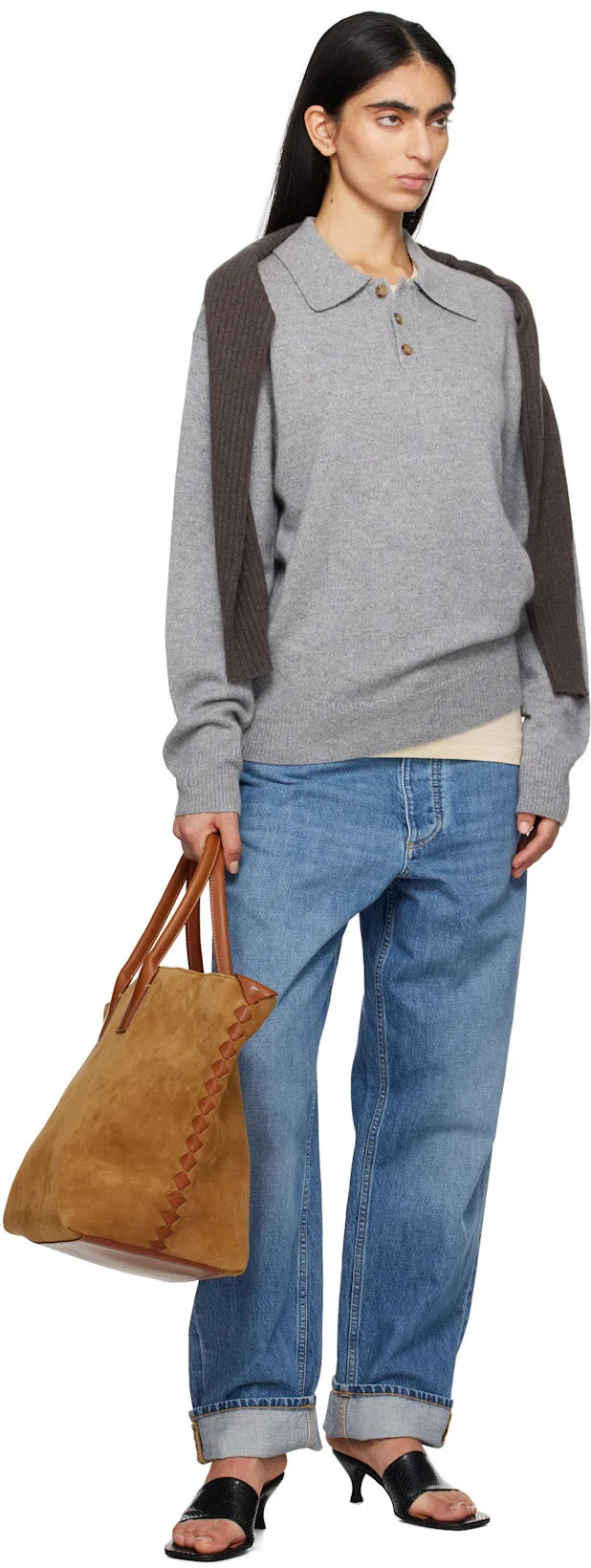 BOTTEGA VENETA Large Cabat Leather Tote Bag In Camel