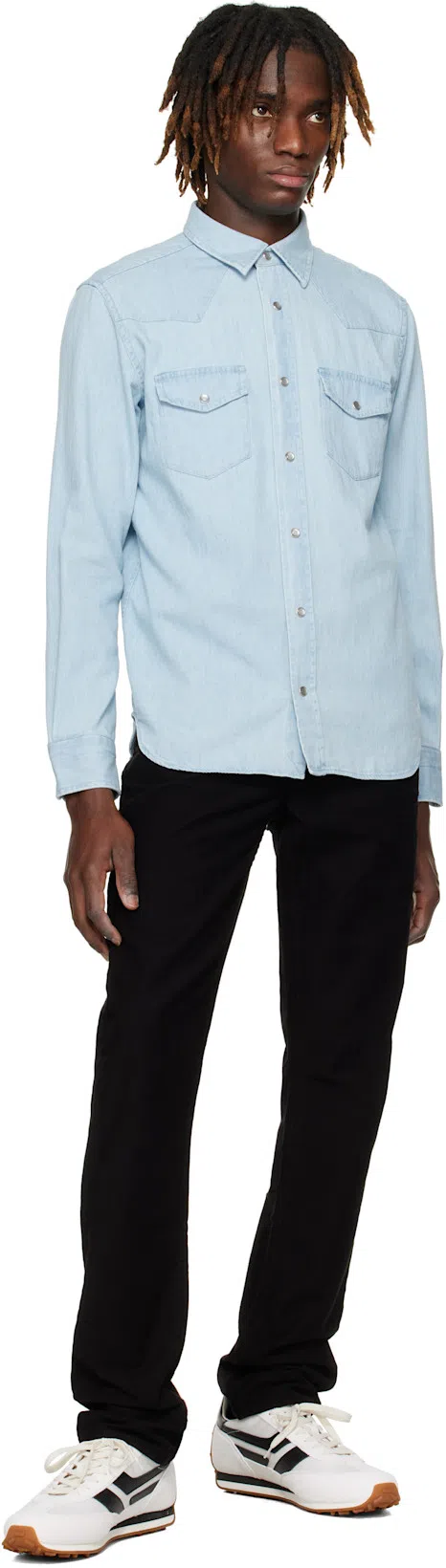 TOM FORD Low-profile White Sneakers With Black Leather Accents