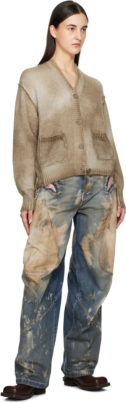 ACNE STUDIOS Multipocket Micro Bag In Dark Brown,beige