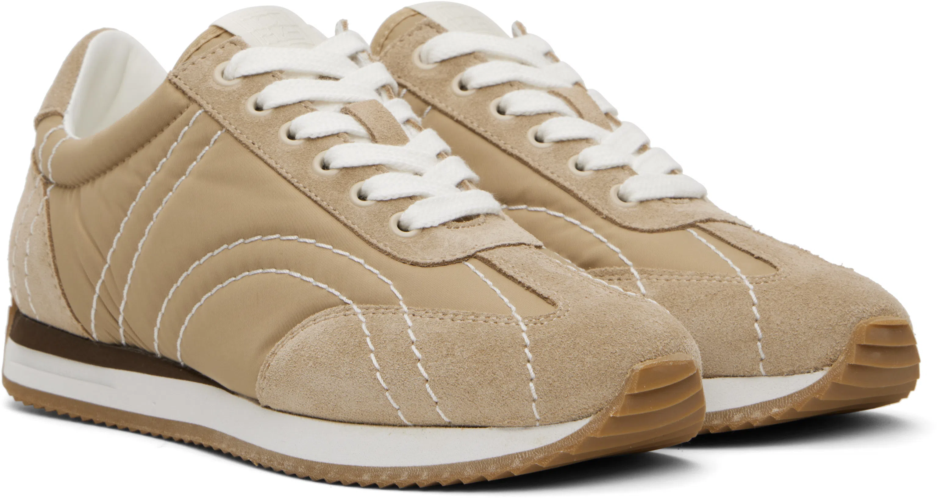 TOTÊME Toteme Nylon Low-top Sneakers In Beige