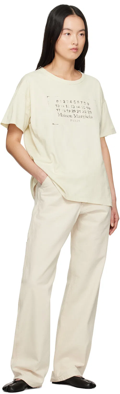 MAISON MARGIELA Tabi Leather Ballerina Flats In Black