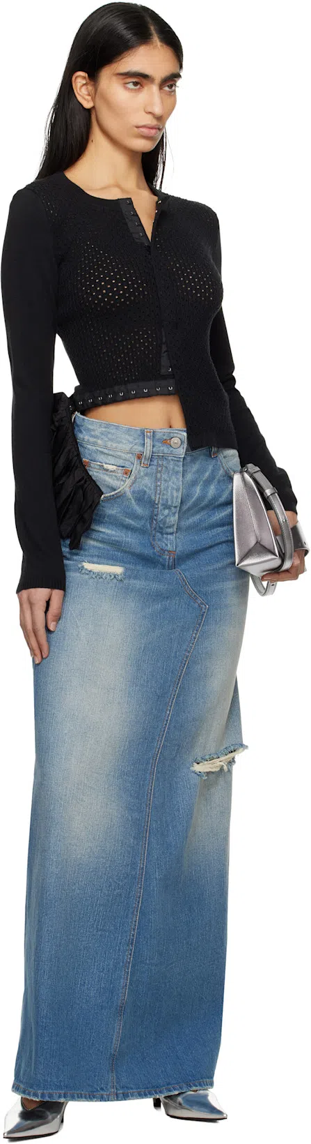 TOTÊME Toteme Pointed Toe Metallic Faux Leather Pump In Mirror Silver