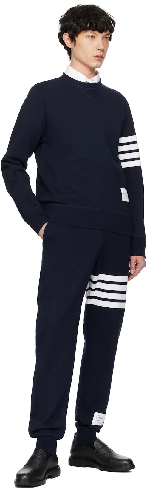 THOM BROWNE Classic Loopback 4-bar Sweatpants In Blue