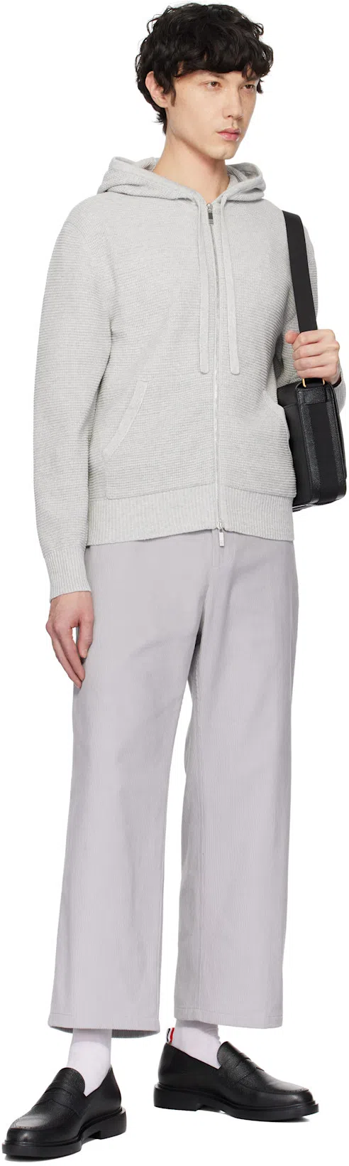 THOM BROWNE Grained Leather Penny Loafers In Black