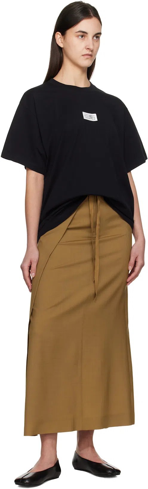 MM6 MAISON MARGIELA Mm6 By Maison Margiela Black Leather Ballet Flats