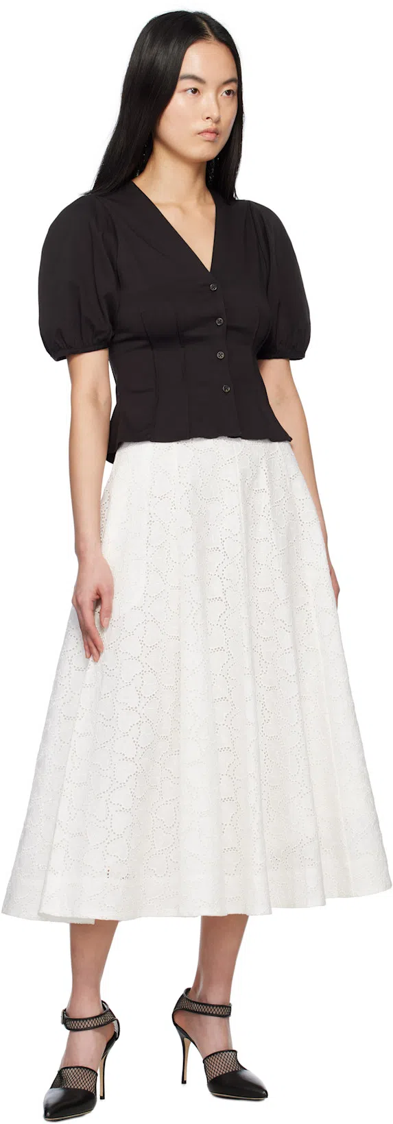 ZIMMERMANN Women's Wylie Knitted Midi Skirt In White