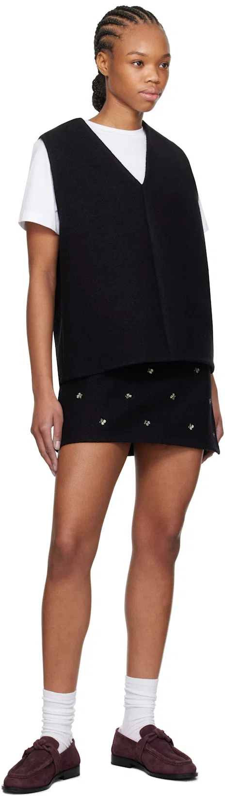 TOTÊME Toteme Monogram Embroidered Curved T Shirt In White