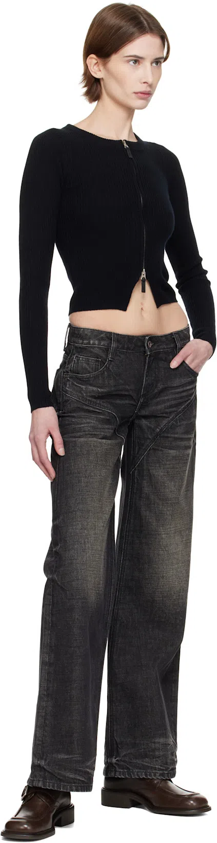 FAX COPY EXPRESS Black Dirty Wash Straight Jeans