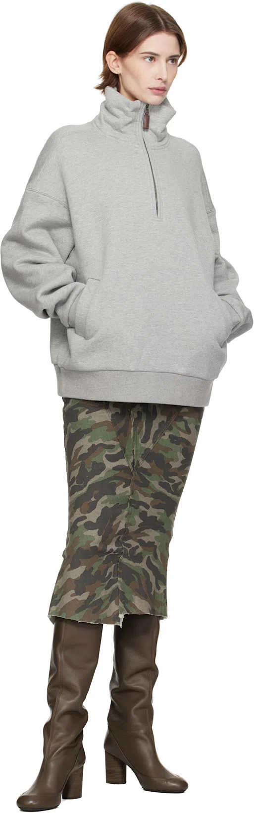 FAX COPY EXPRESS Gray Fleece-lined Sweatshirt In Grey