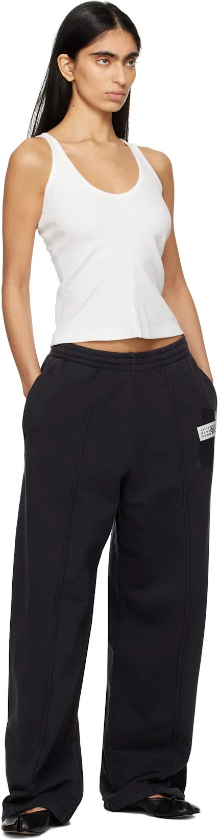 MAISON MARGIELA Tabi Leather Ballerina Flats In Black