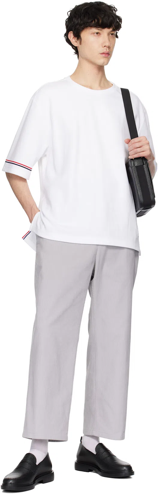 THOM BROWNE Grained Leather Penny Loafers In Black