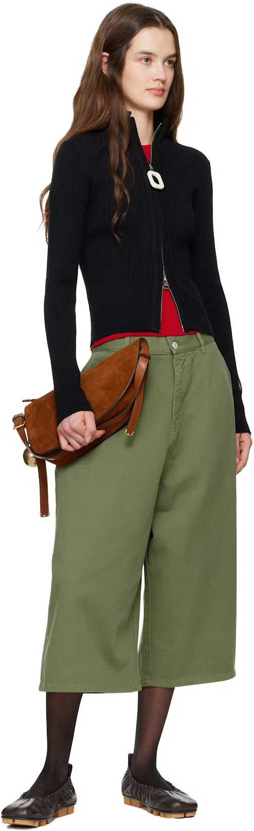 JW ANDERSON J. W. Anderson Fitted Cardigan With Zipper In Black