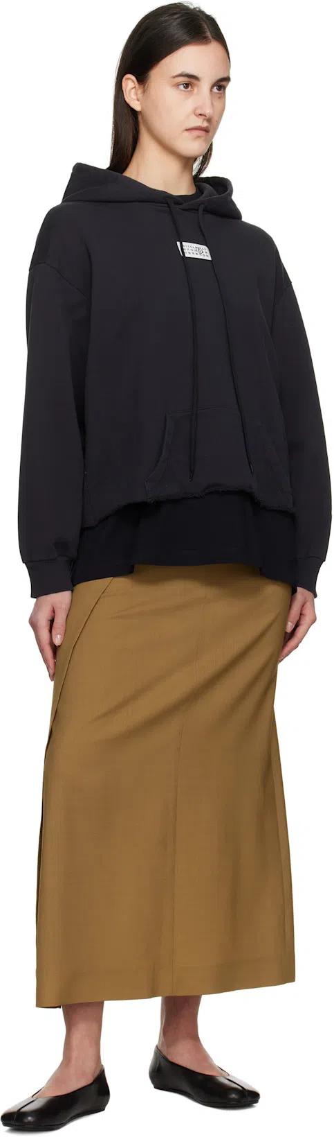 MM6 MAISON MARGIELA Mm6 By Maison Margiela Black Leather Ballet Flats