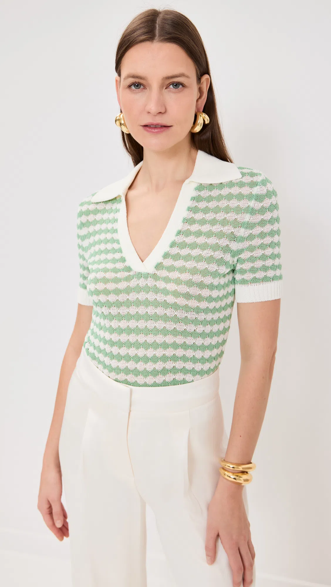 ZIMMERMANN Everley Scallop Knit Short In Green