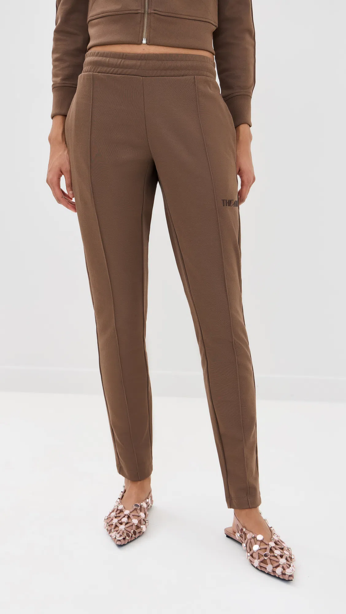 ATTICO Suede Flats With Open Design And Studs In Pink